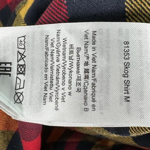 Fjallraven Ovik Skog Flannel Shirt Mens XL Red Yellow Plaid Check Button Up NWT